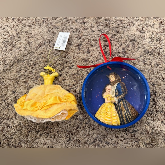 Disney Other - Disney Beauty and the Beast Yellow Dress Ornament with Blue Collector's Ornament